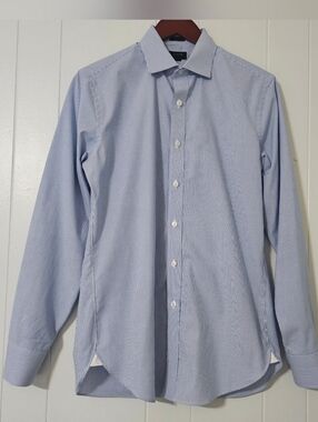 J.Crew Ludlow Slim Dress Shirt 15/34 Blue Stripe Stretch Button Down